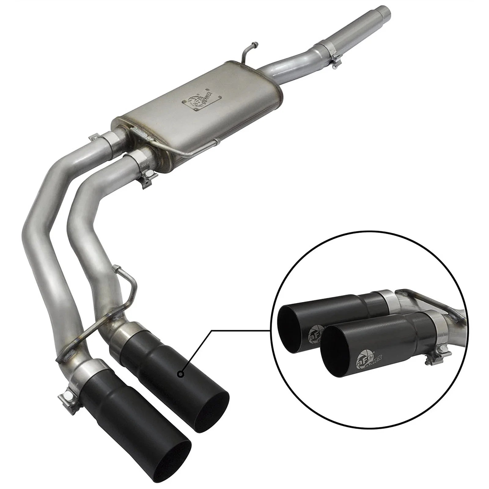 aFe Rebel Exhausts Cat-Back SS Ford F-150 04-08 V8 4.6/5.4L w/ Black Tips