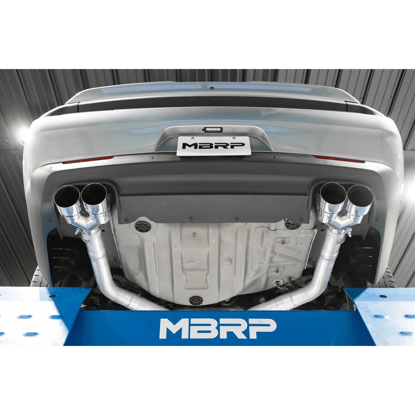 MBRP 15-16 Dodge Challenger RT 5.7L Aluminized Steel 3in Dual Rear Cat-back Quad Tips - Street