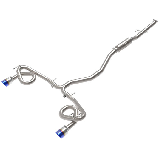 aFe POWER Takeda 22-23 Honda Civic Si I4-1.5L (t) 2.5in to 3in 304 SS CB Exhaust - Blue Flame Tips