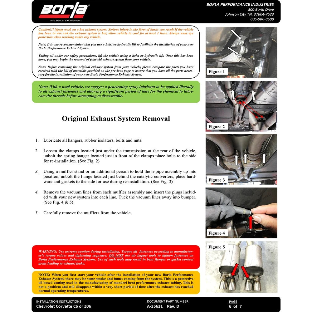 Borla 05-08 Chevrolet Corvette Coupe/Conv 6.0L/6.2L 8cyl Aggressive ATAK Exhaust (rear section only)