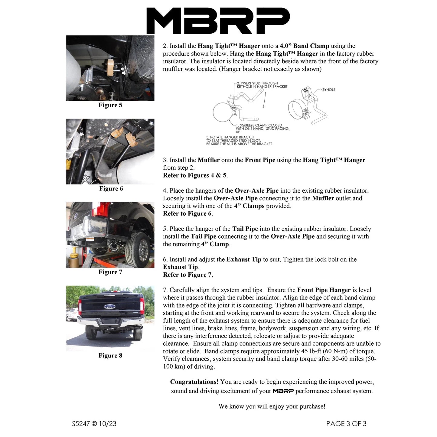 MBRP 2017+ Ford F-250/F-350 6.2L/7.3L Super/Crew Cab Single Side 4in T304 Catback Exhaust