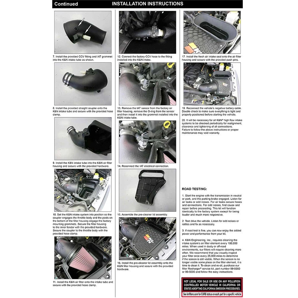 K&N 21-22 Jeep Wrangler JL V8-6.4L AirCharger Performance Intake