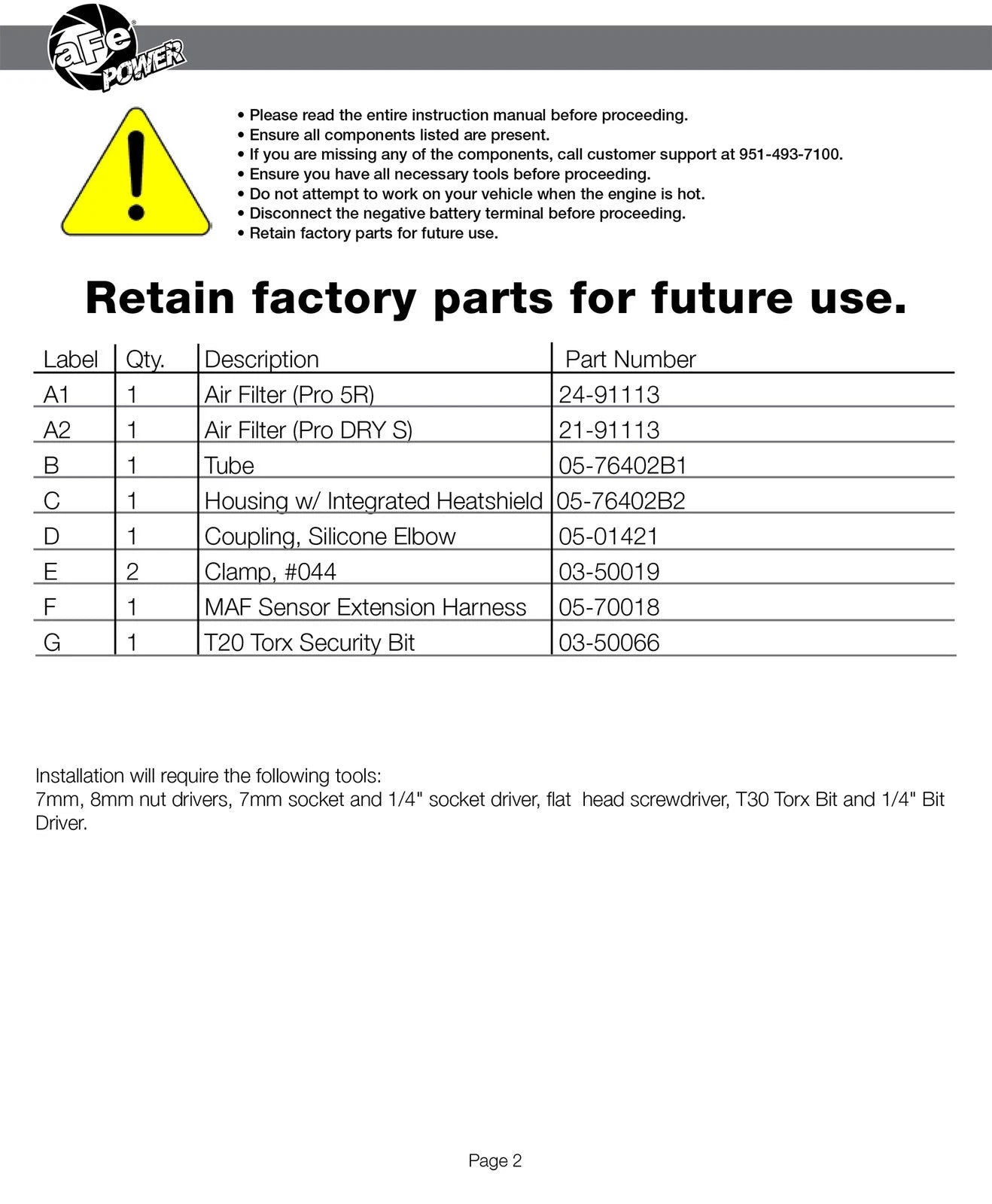 aFe Momentum GT Intakes Stage-2 P5R AIS 9-16 Audi A4 (B8) L4-2.0L