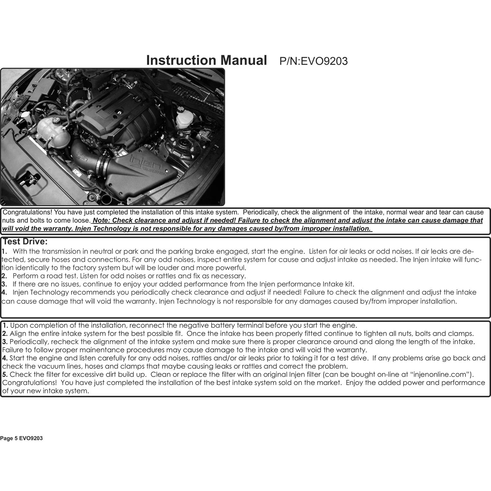Injen 15-19 Ford Mustang EcoBoost 2.3L L4 Evolution Intake