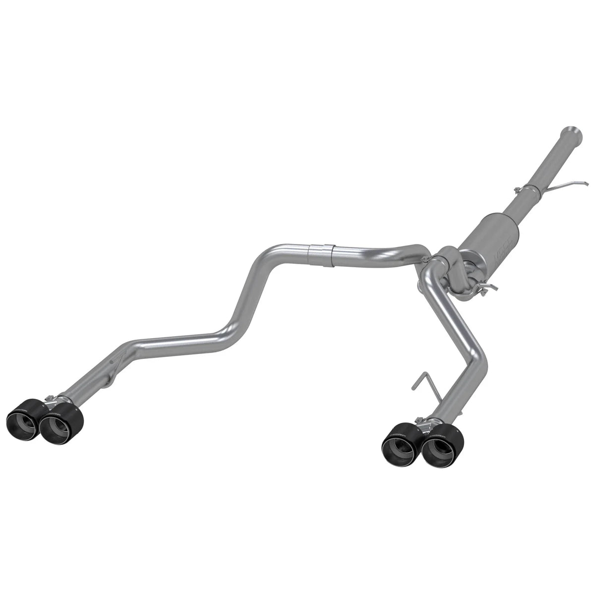 MBRP 19-21 Chevy Silverado 1500 6.2L 2.5in Dual Split Rear Cat Back w/ Quad Carbon Fiber Tips- T304