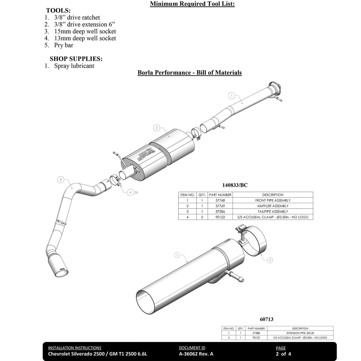 Borla 20-22 Chevrolet/GMC Silverado/Sierra 6.6L T-304 SS Cat-Back S-Type Exhaust - Brushed
