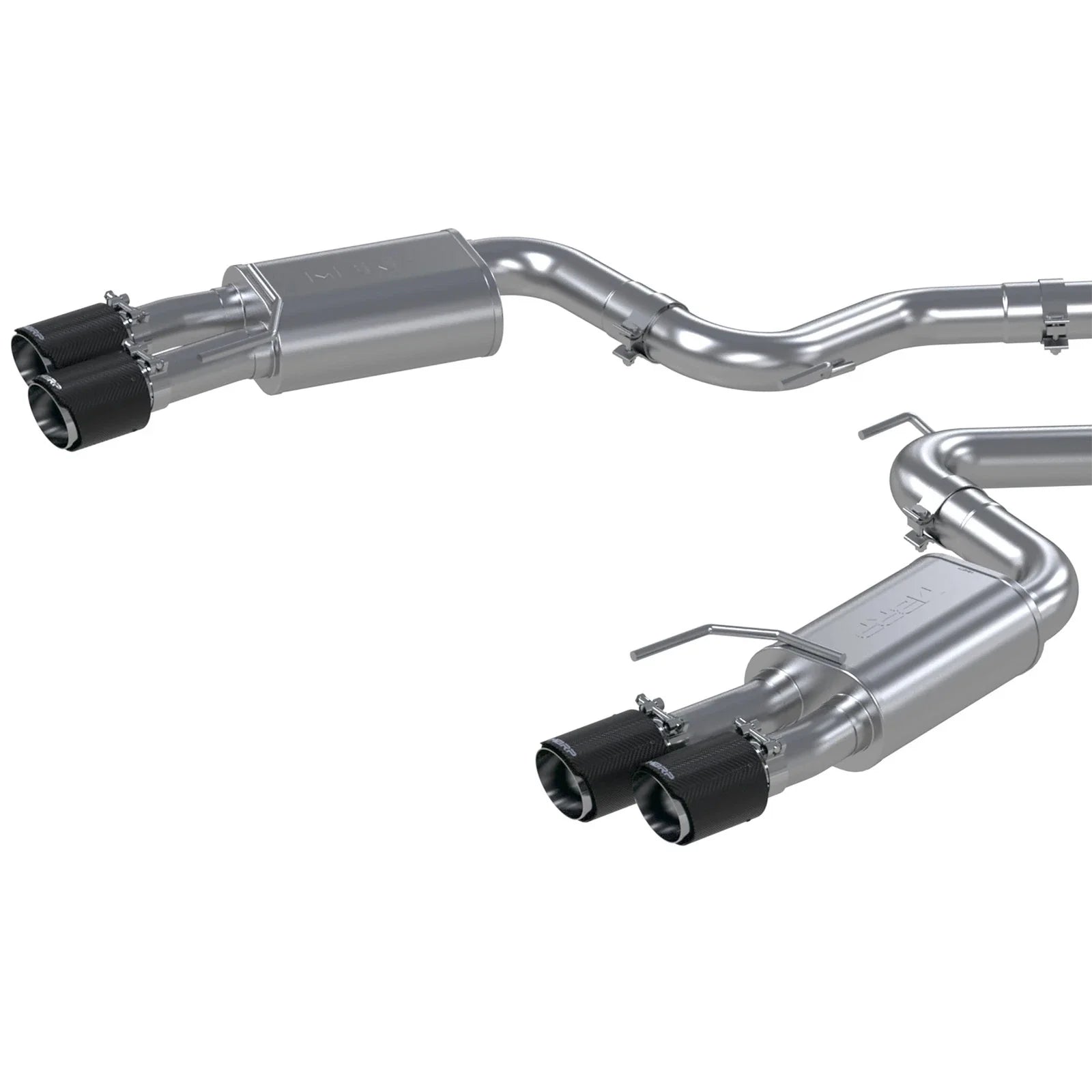 MBRP 18-22 Ford Mustang GT 5L T304 SS 3in Cat-Back Dual Rear w/4in Quad Carbon Fiber Tips (Street)