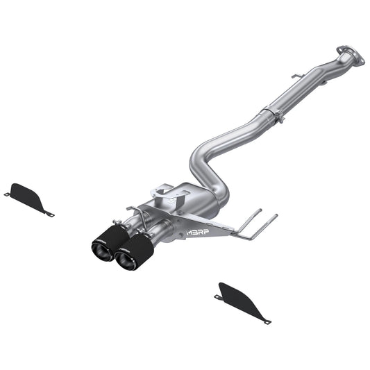 MBRP 2023 Toyota Corolla GR 1.6L T304 SS 3in Cat-Back Dual Center Rear w/ Carbon Fiber Tips