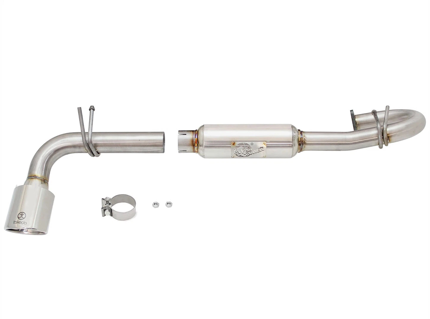 aFe 11-16 Scion TC L4-2.5L 304SS 2-1/4in to 2-1/2in Axle-Back Takeda Exhaust w/ Polished Tip
