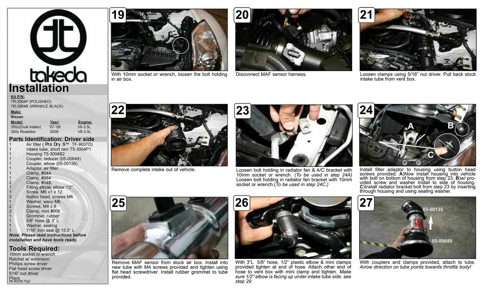 aFe Takeda Intakes Stage-2 PDS AIS PDS Nissan 350Z 07-08 V6-3.5L (pol)