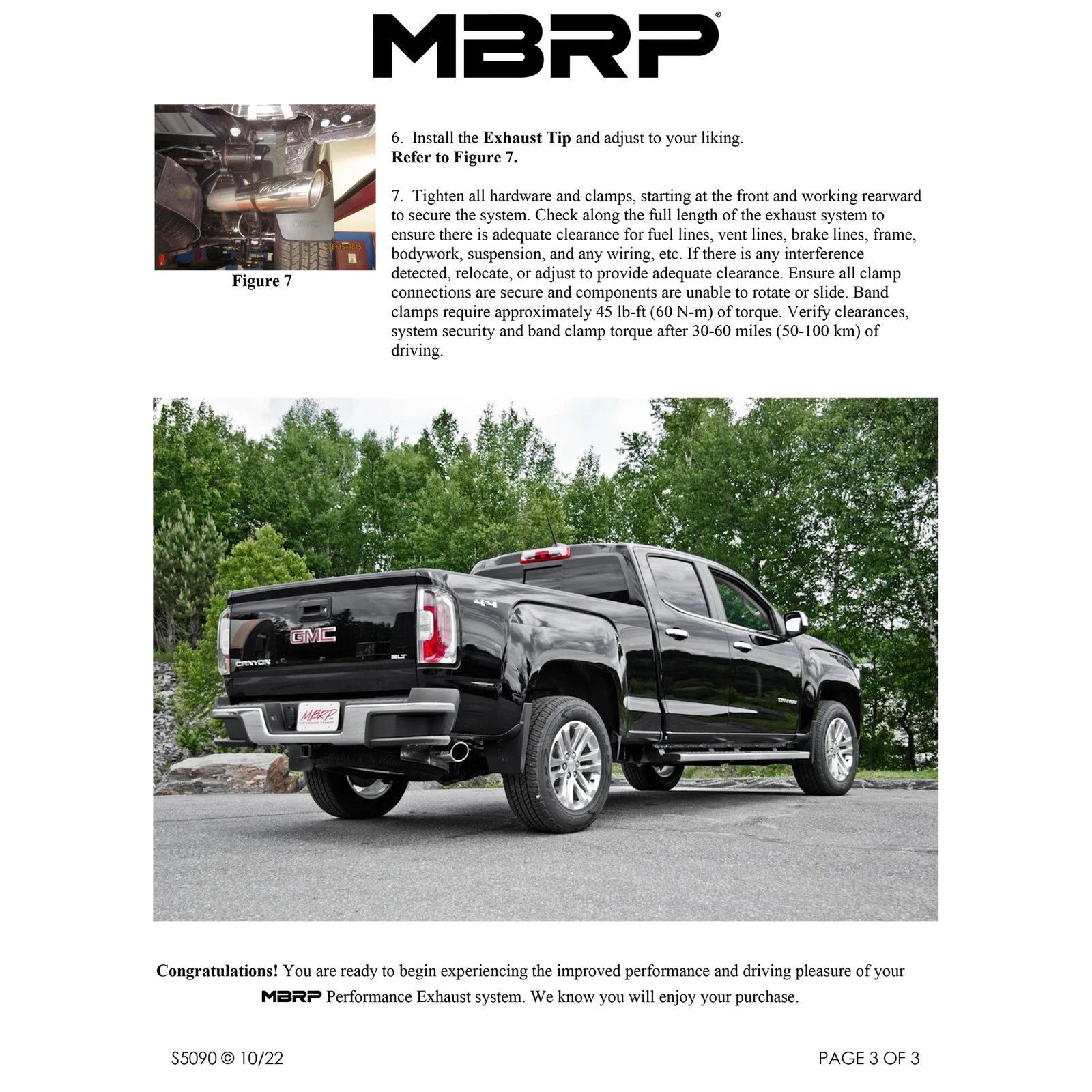 MBRP 17+ Chevrolet Colorado 2.5L/3.6L 3in Cat Back Single Side Exit w/ 4in Tip - Back Coated