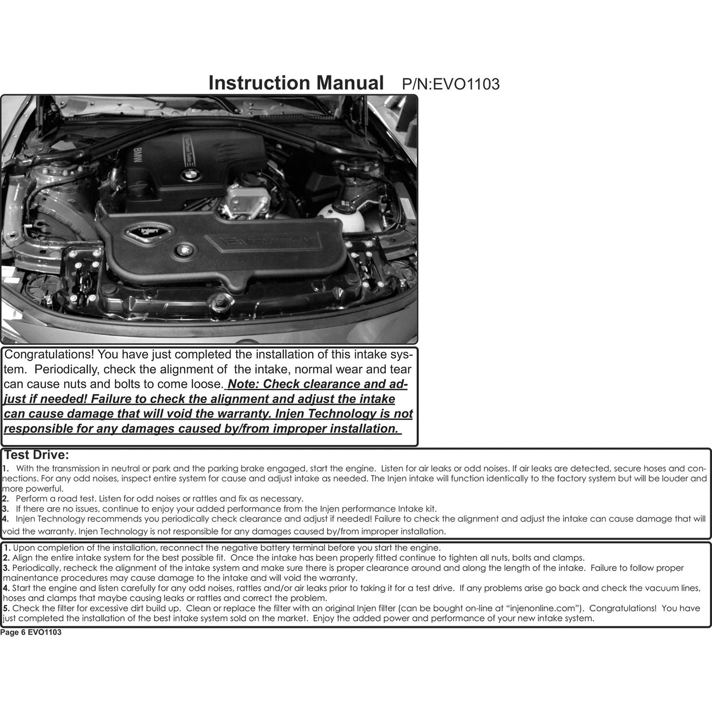 Injen 12-16 BMW 328i/ix F30/F31/F34 / 14-16 BMW 428i/ix F36 / 14-16 228i/ix F22 Evolution Intake