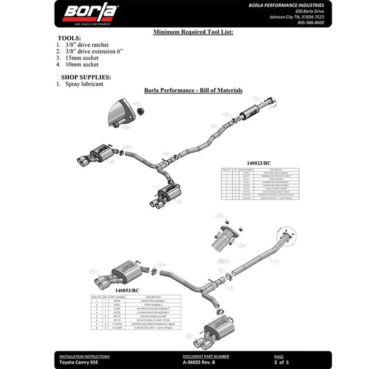 Borla 18-22 Toyota Camry XSE 2.5L i4 AT/MT FWD / 4DR S-TYPE Cat Back Exhaust (Black Chrome)