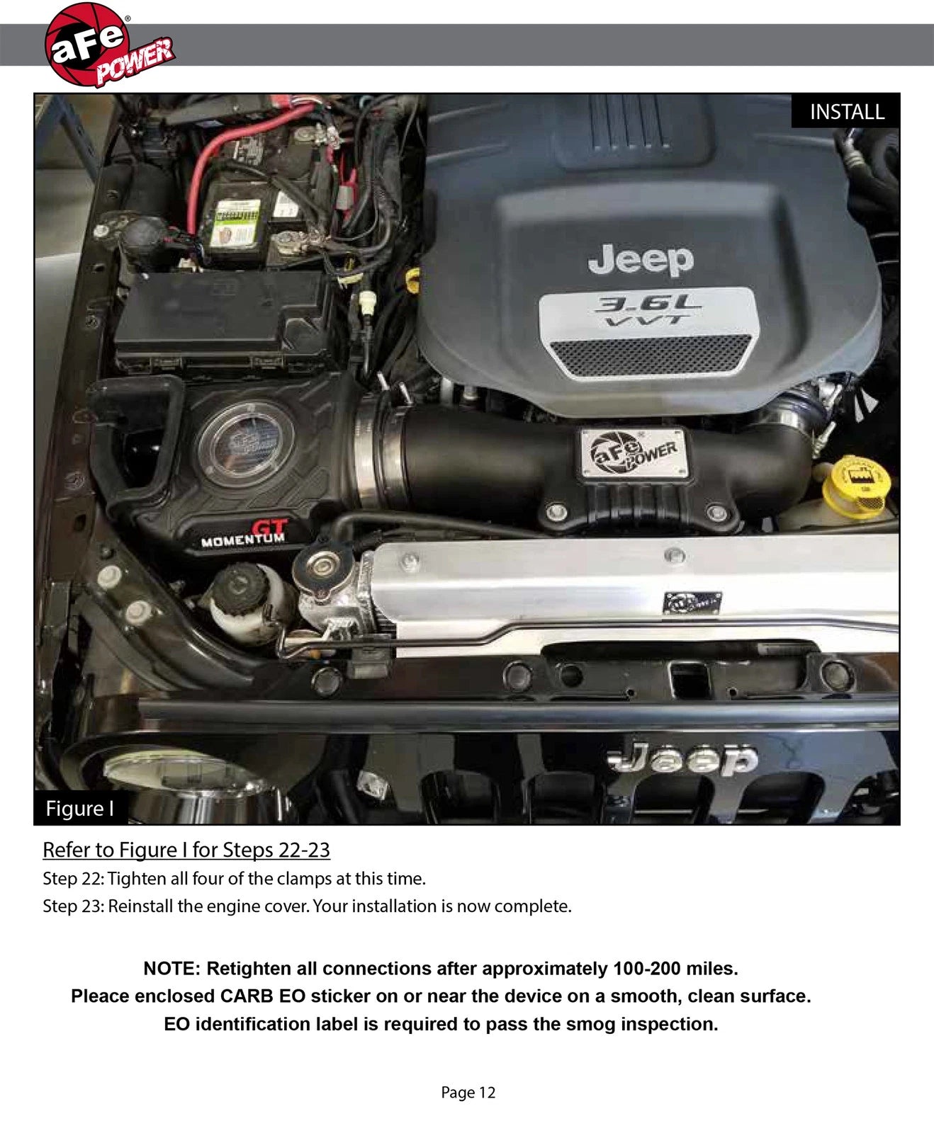 aFe Momentum GT Pro GUARD 7 Cold Air Intake System 12-18 Jeep Wrangler JK V6 3.6L