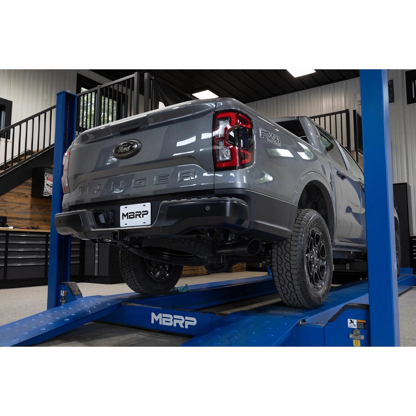 MBRP 2024+ Ford Ranger 2.7L 2.5 into 3in Single Side Exit Cat Back - BLK