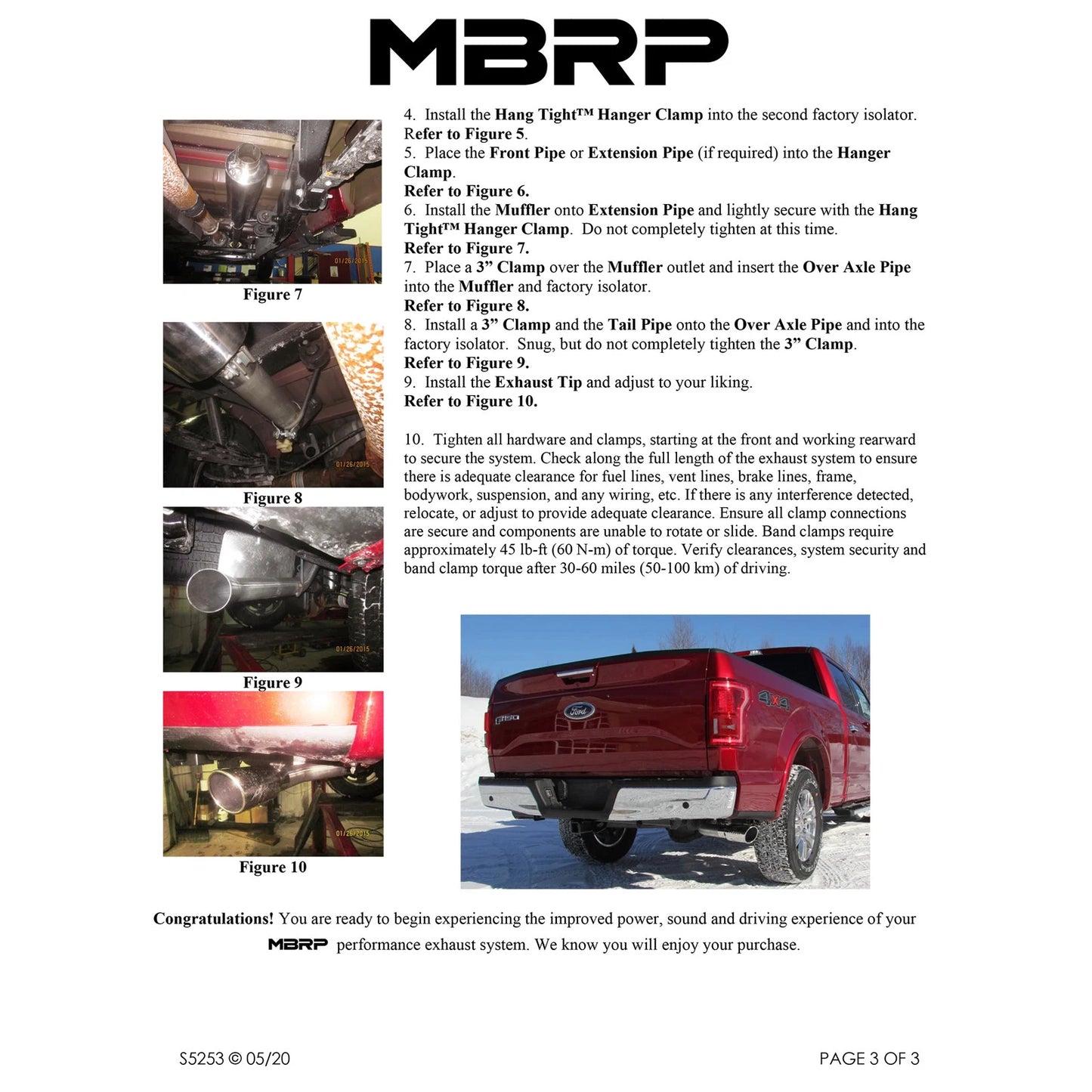 MBRP 2015 Ford F-150 2.7L / 3.5L EcoBoost 3in Cat Back Single Side T409 Exhaust System