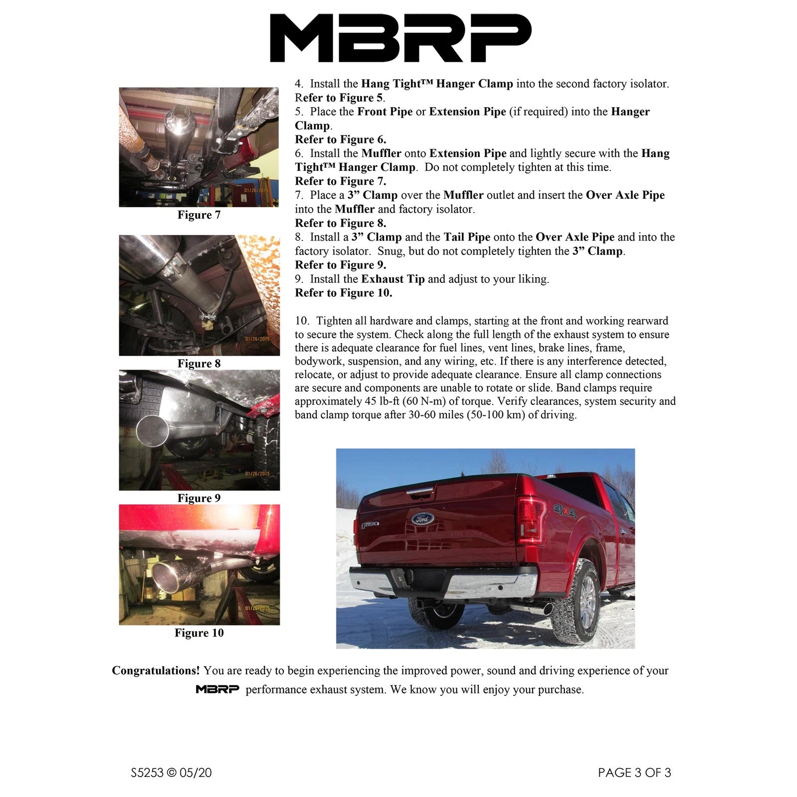 MBRP 2015 Ford F-150 2.7L / 3.5L EcoBoost 3in Cat Back Single Side T409 Exhaust System