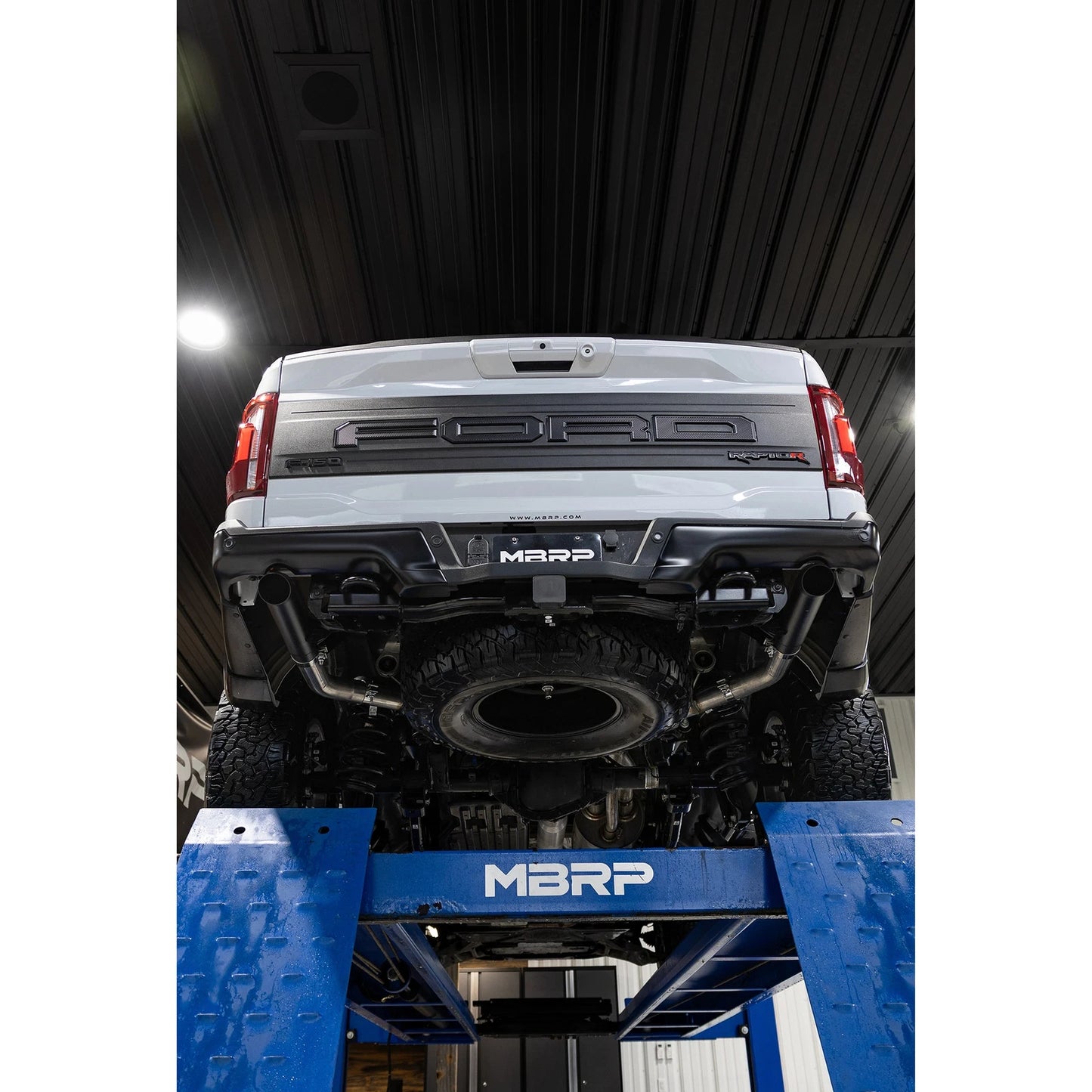 MBRP 2022+ Ford F-150 Raptor 3.5L / Raptor R 5.2L 3in Dual Rear Exit Turndown Axle Back - Black