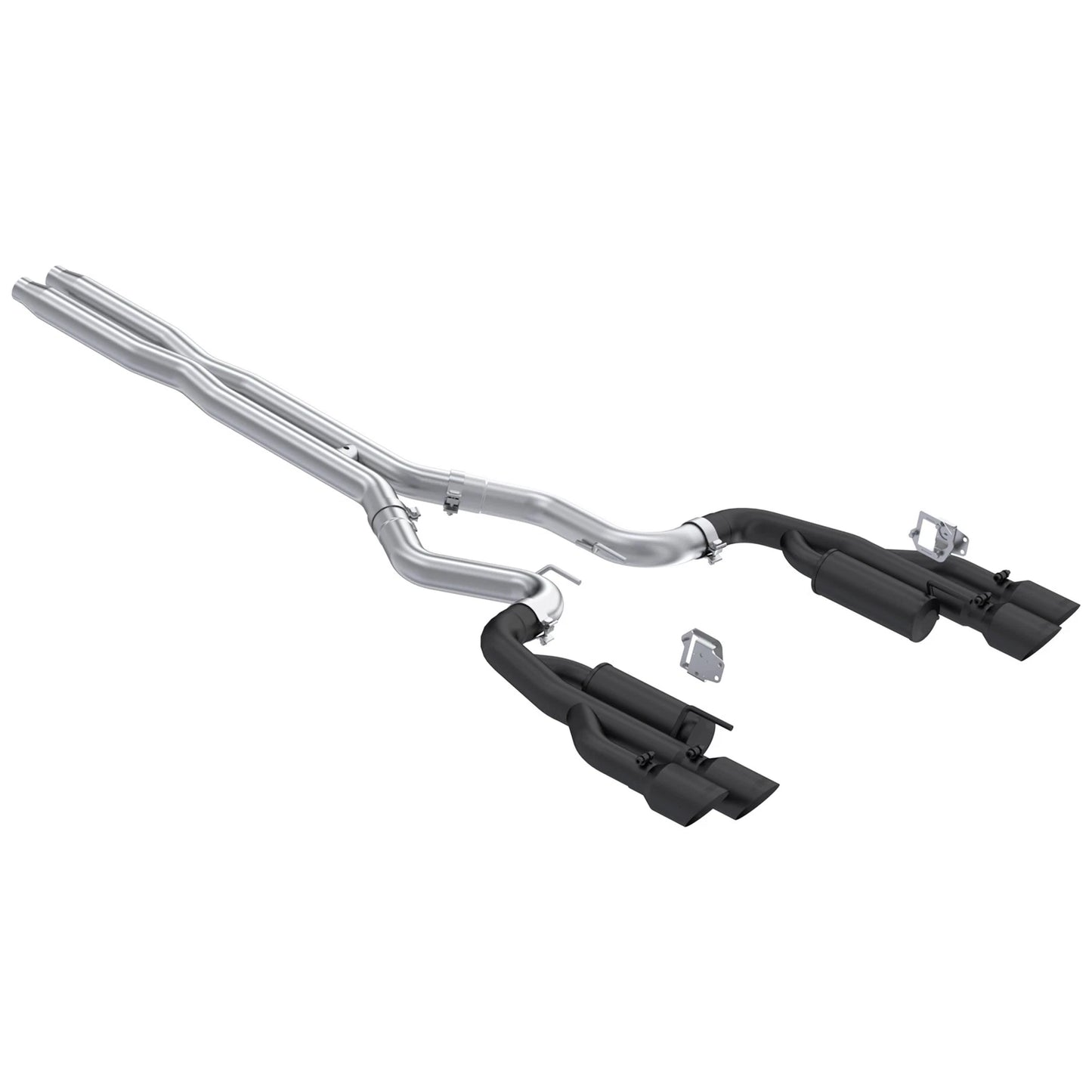 MBRP 2024+ Ford Mustang 5.0L Blk Alum. SS 3in Cat-Back Exhaust w/ Quad Blk Tips (Valve Delete)