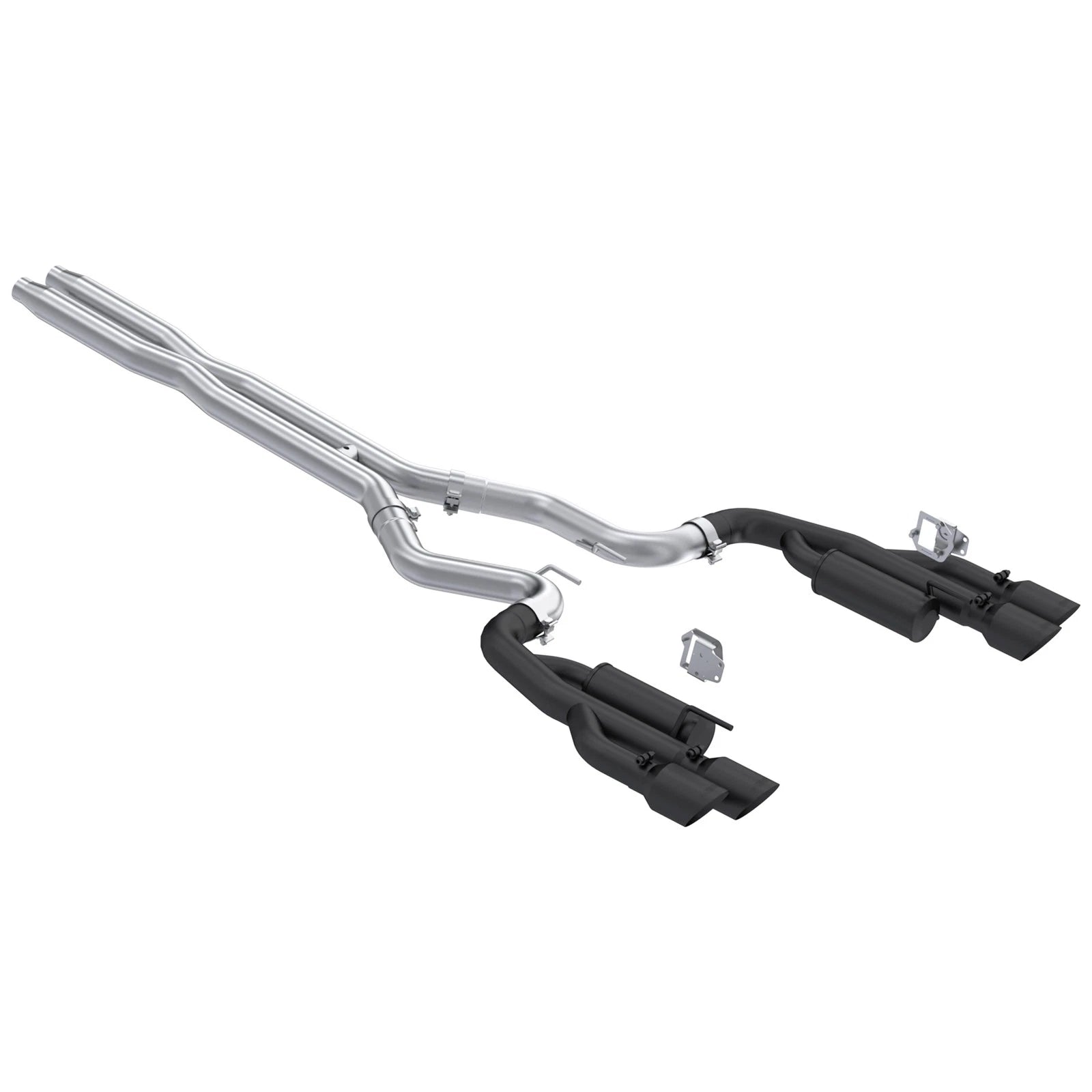 MBRP 2024+ Ford Mustang 5.0L Blk Alum. SS 3in Cat-Back Exhaust w/ Quad Blk Tips (Valve Delete)
