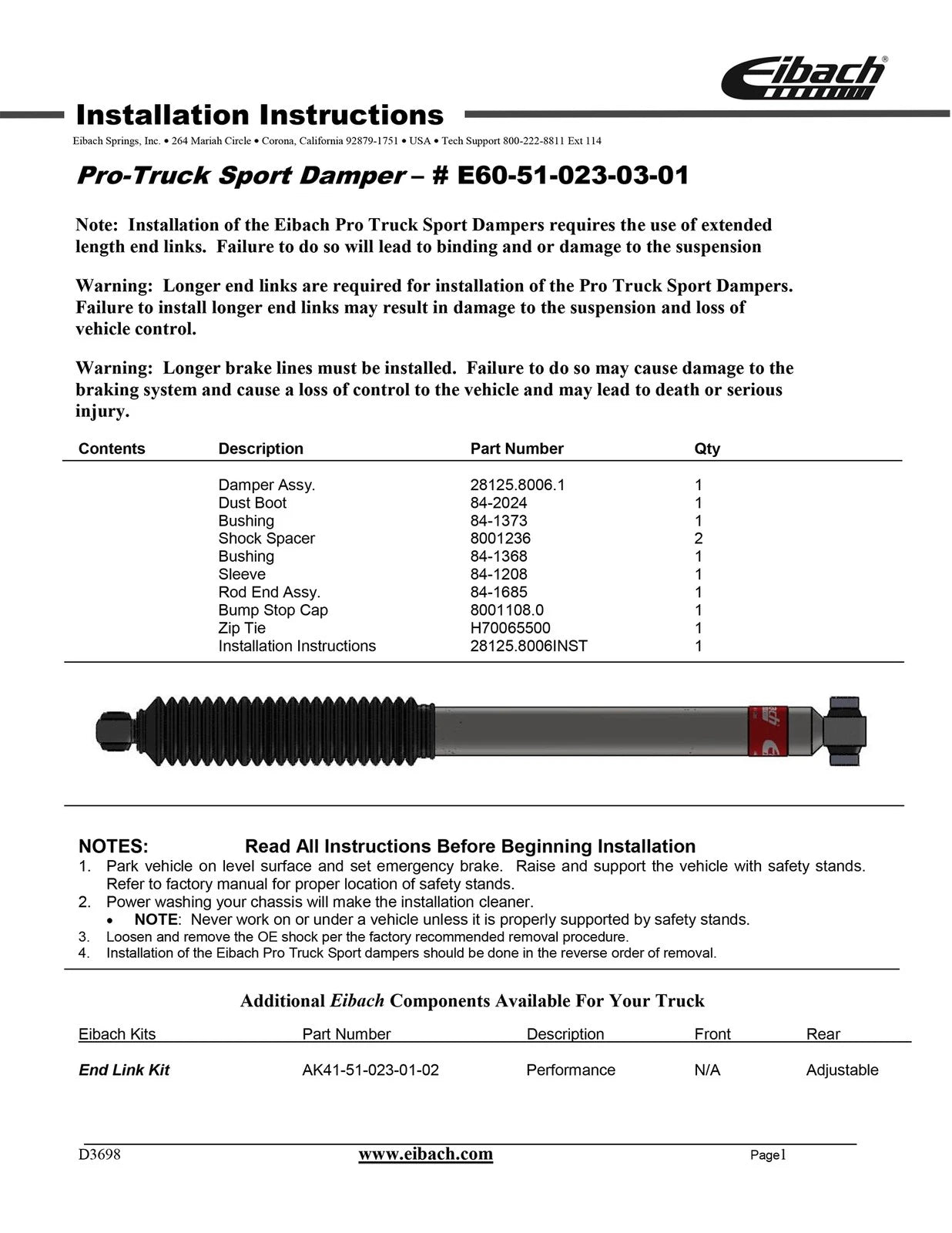 Eibach All-Terrain Lift Kit 18-19 Jeep Wrangler Rubicon JL 4-Door Frt 3in Rr 3in