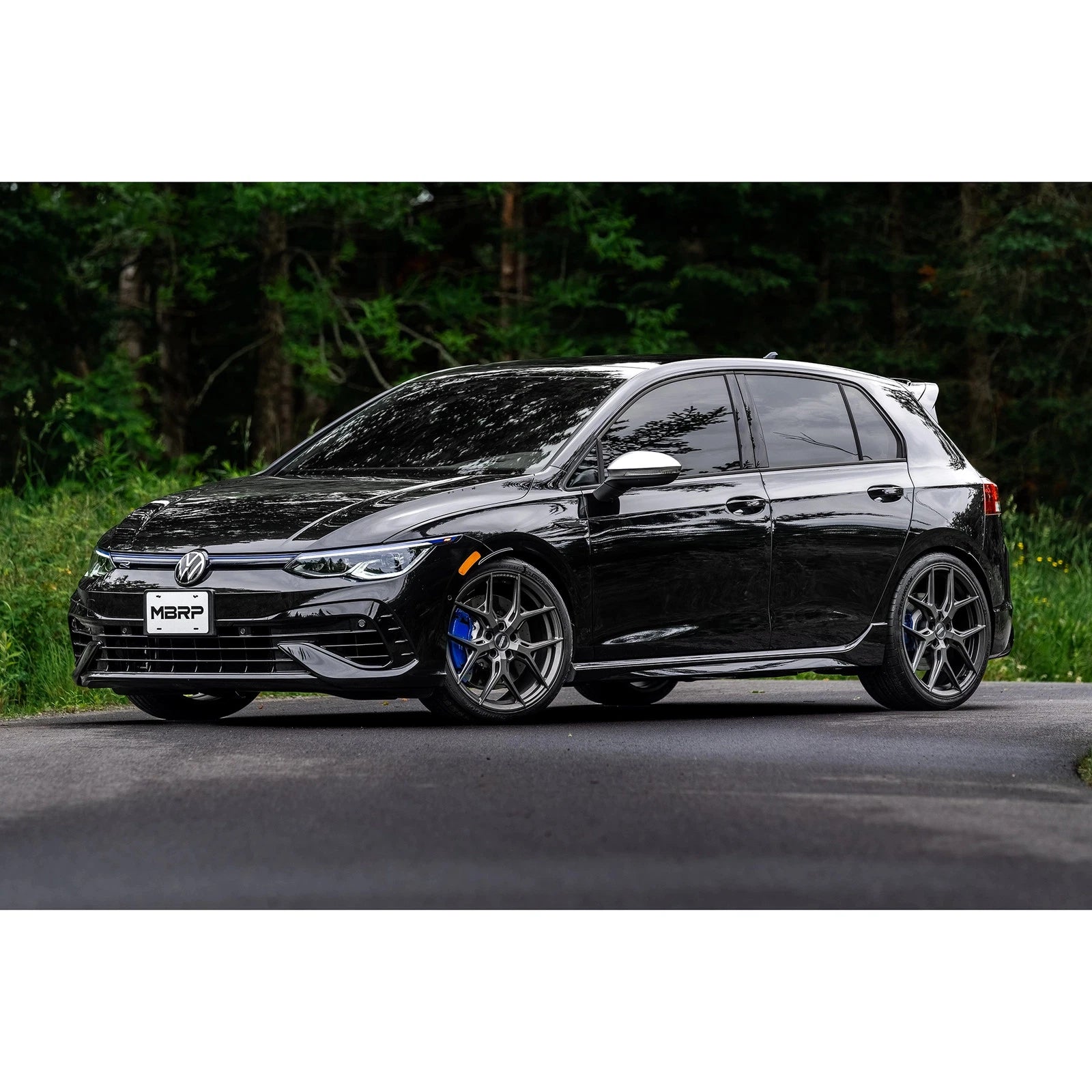 MBRP 2022 Volkswagen Golf R MK8 T304 Stainless Steel 3in Cat-Back, Quad Rear Exit- Carbon Fiber Tip