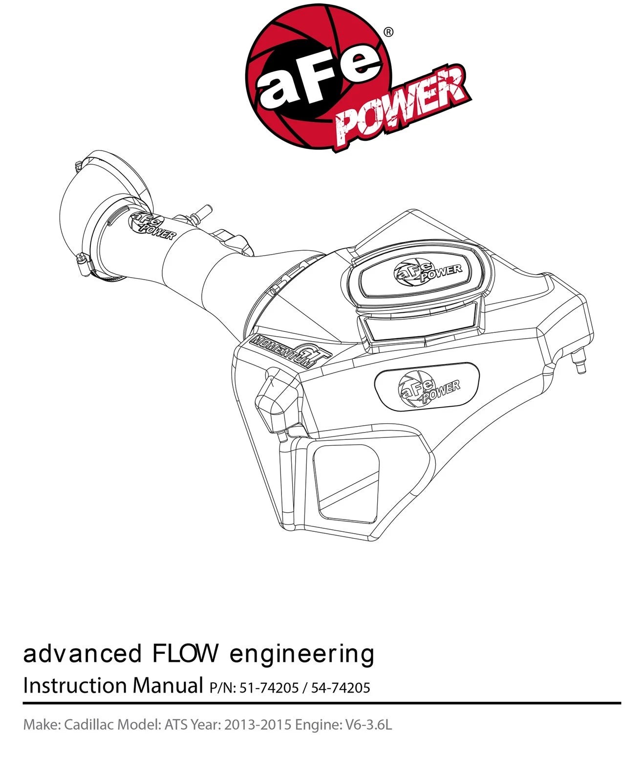 aFe Momentum Air Intake System PRO 5R Stage-2 13-15 Cadillac ATS 3.6L V6