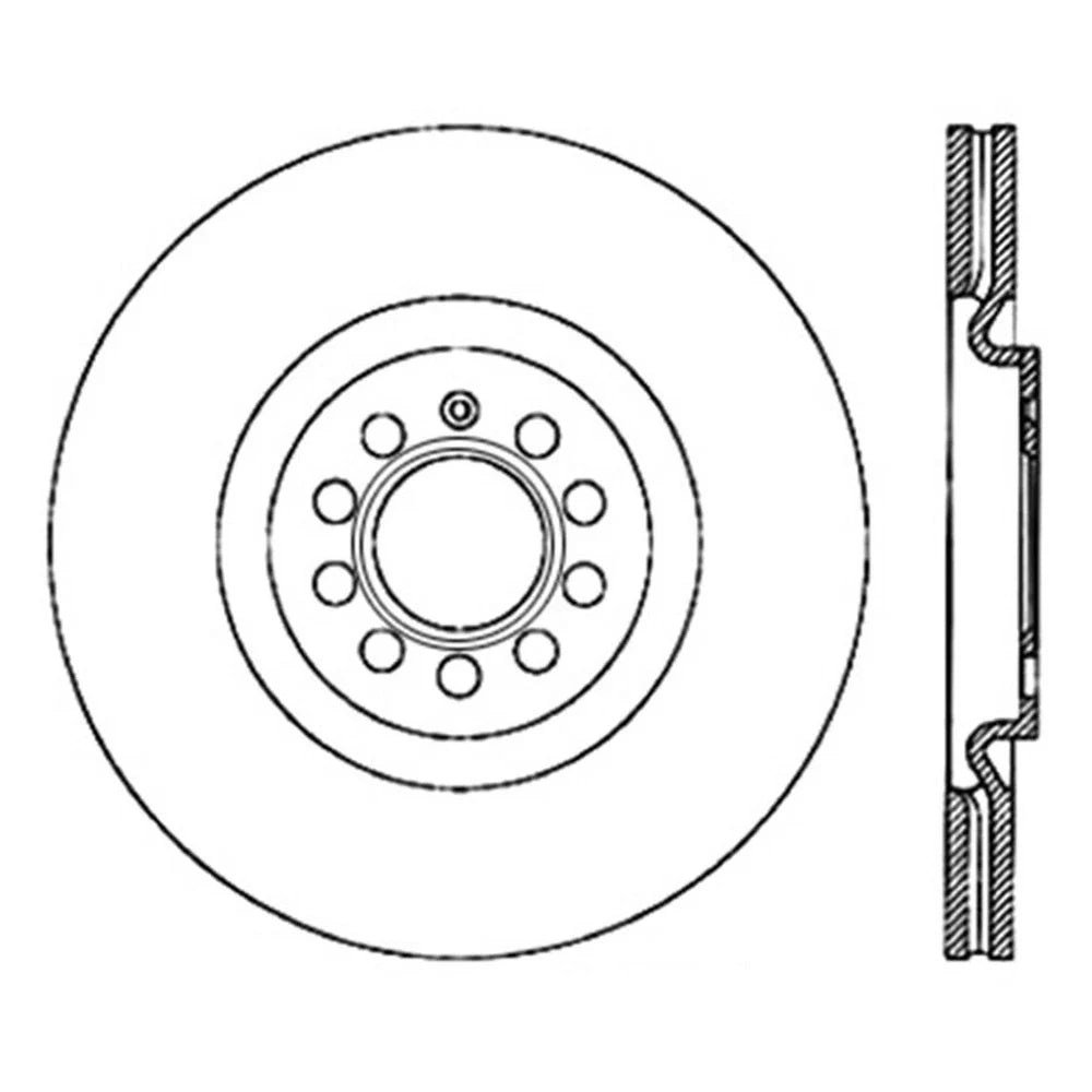 StopTech 09 VW Passat CC / 06-09 Passat Slotted & Drilled Right Front Rotor