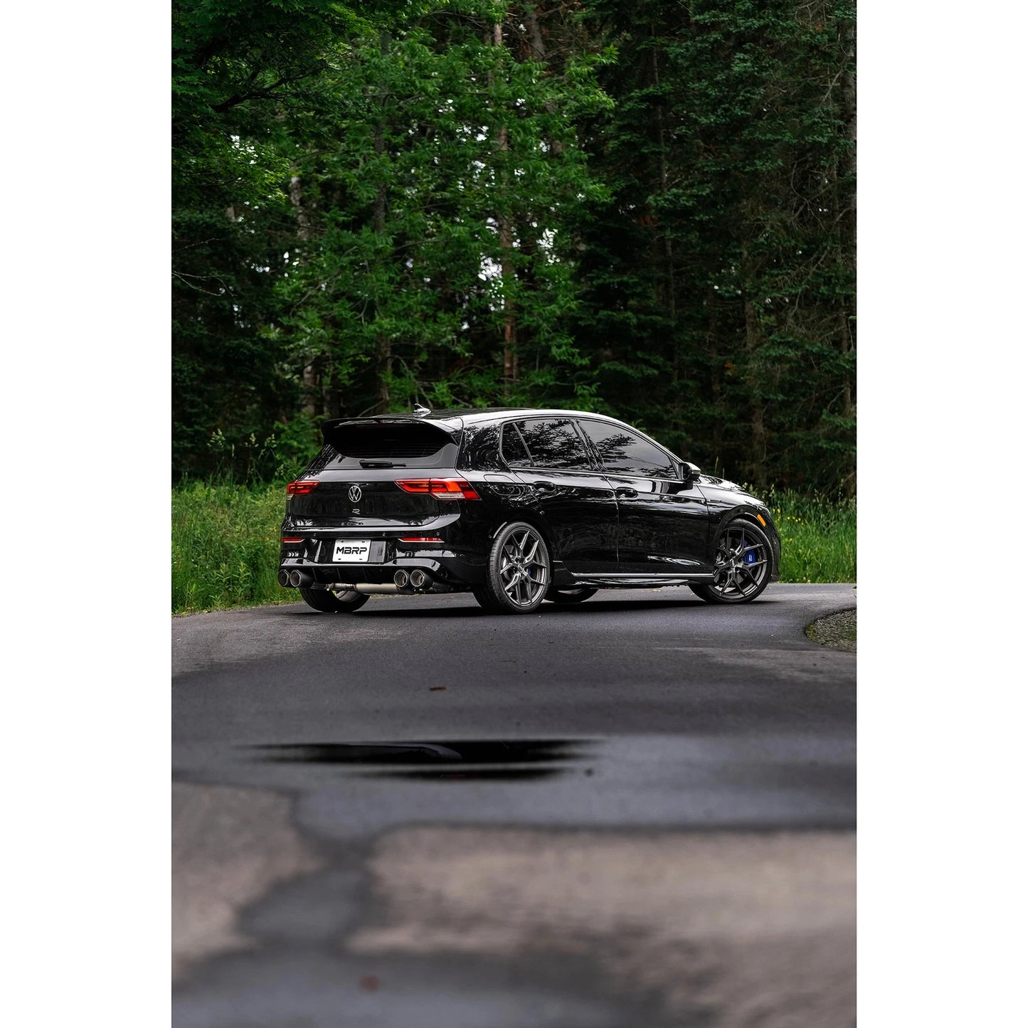 MBRP 2022 Volkswagen Golf R MK8 T304 Stainless Steel 3in Cat-Back, Quad Rear Exit- Carbon Fiber Tip