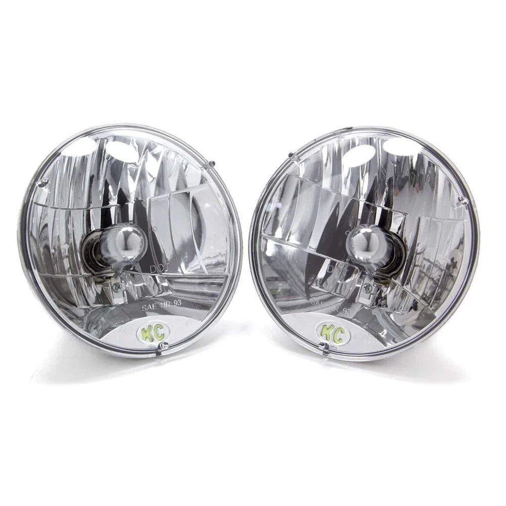 KC HiLiTES Universal/97-06 Jeep TJ 7in. Halogen H4 DOT Headlight 55/60w Lexan (Pair Pack System)