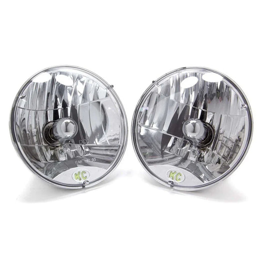 KC HiLiTES Universal/97-06 Jeep TJ 7in. Halogen H4 DOT Headlight 55/60w Lexan (Pair Pack System)