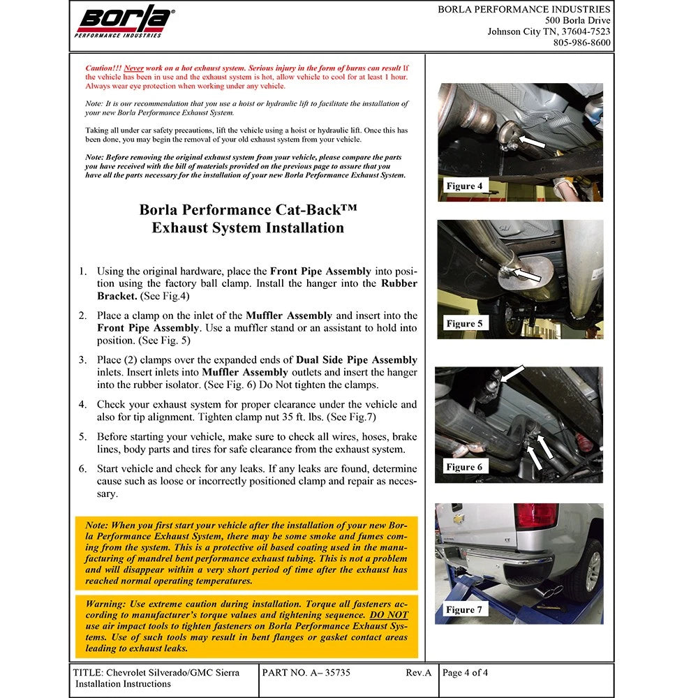 Borla 14 Silv/Sierra 1500 EC Std/CC Short 143.5in WB S-Type Dual Rolled Side Exit Cat-Back Exhaust