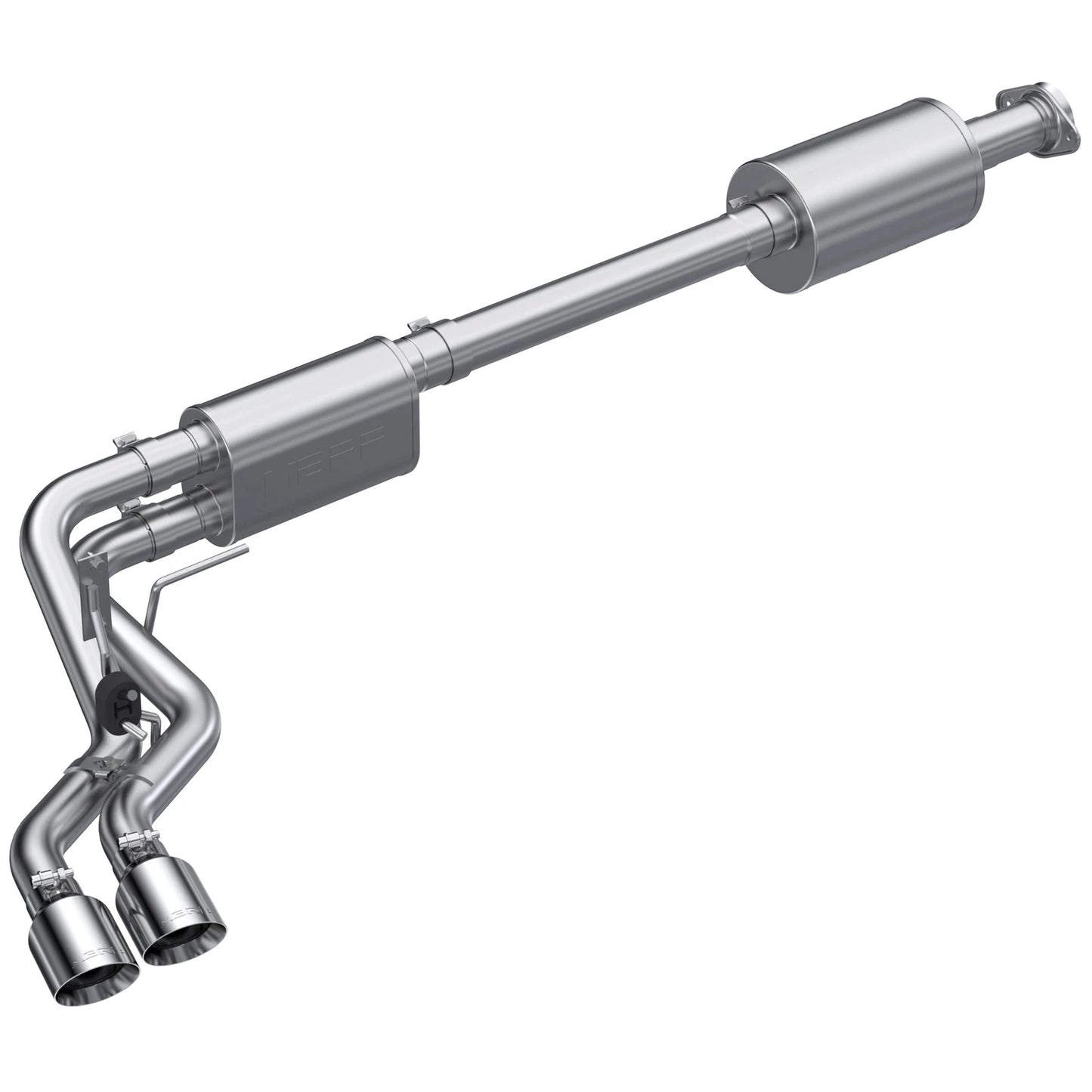MBRP 2021+ Ford F150 Aluminized Dual Pre-Axle (Street Profile) 2.5in OD Tips 3in Cat Back Exhaust