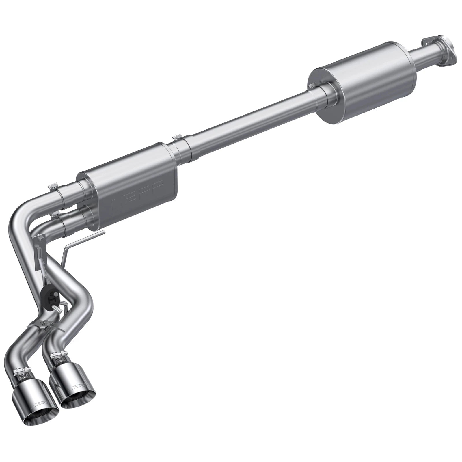 MBRP 2021+ Ford F150 Aluminized Dual Pre-Axle (Street Profile) 2.5in OD Tips 3in Cat Back Exhaust