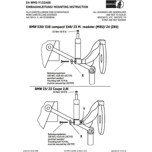 Bilstein B4 1992 BMW 318i Base Rear Twintube Shock Absorber