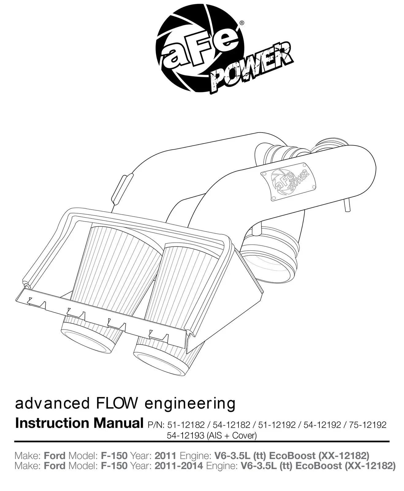 aFe MagnumFORCE Intakes Stage-2 Pro 5R 11 Ford F-150 V6 3.5L (tt) EcoBoost