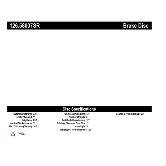 StopTech Slotted Sport Brake Rotor 11-17 Jeep Grand Cherokee (Excludes SRT8)