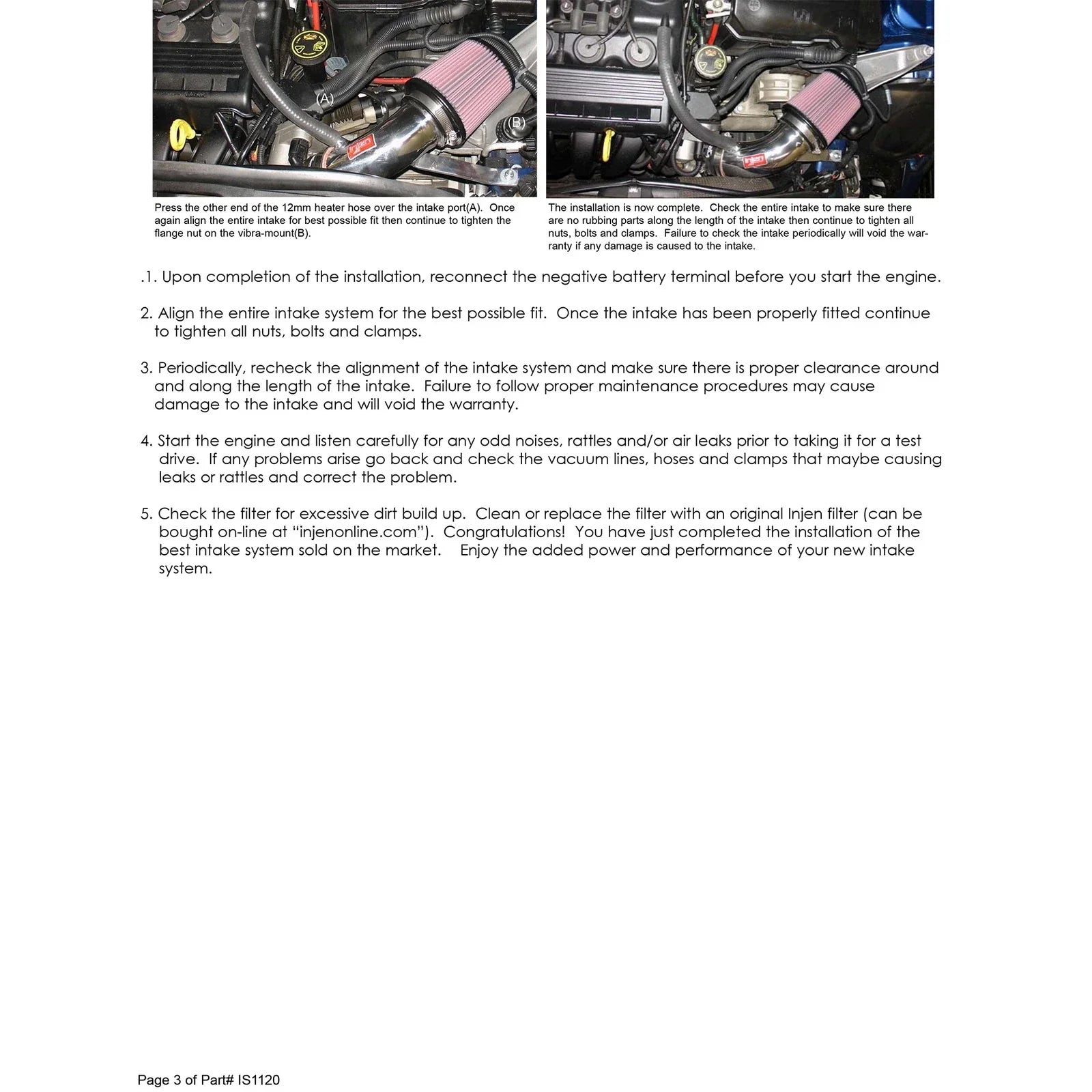 Injen 2000-06 Mini Cooper N/A (Non S) Polished Short Ram Intake