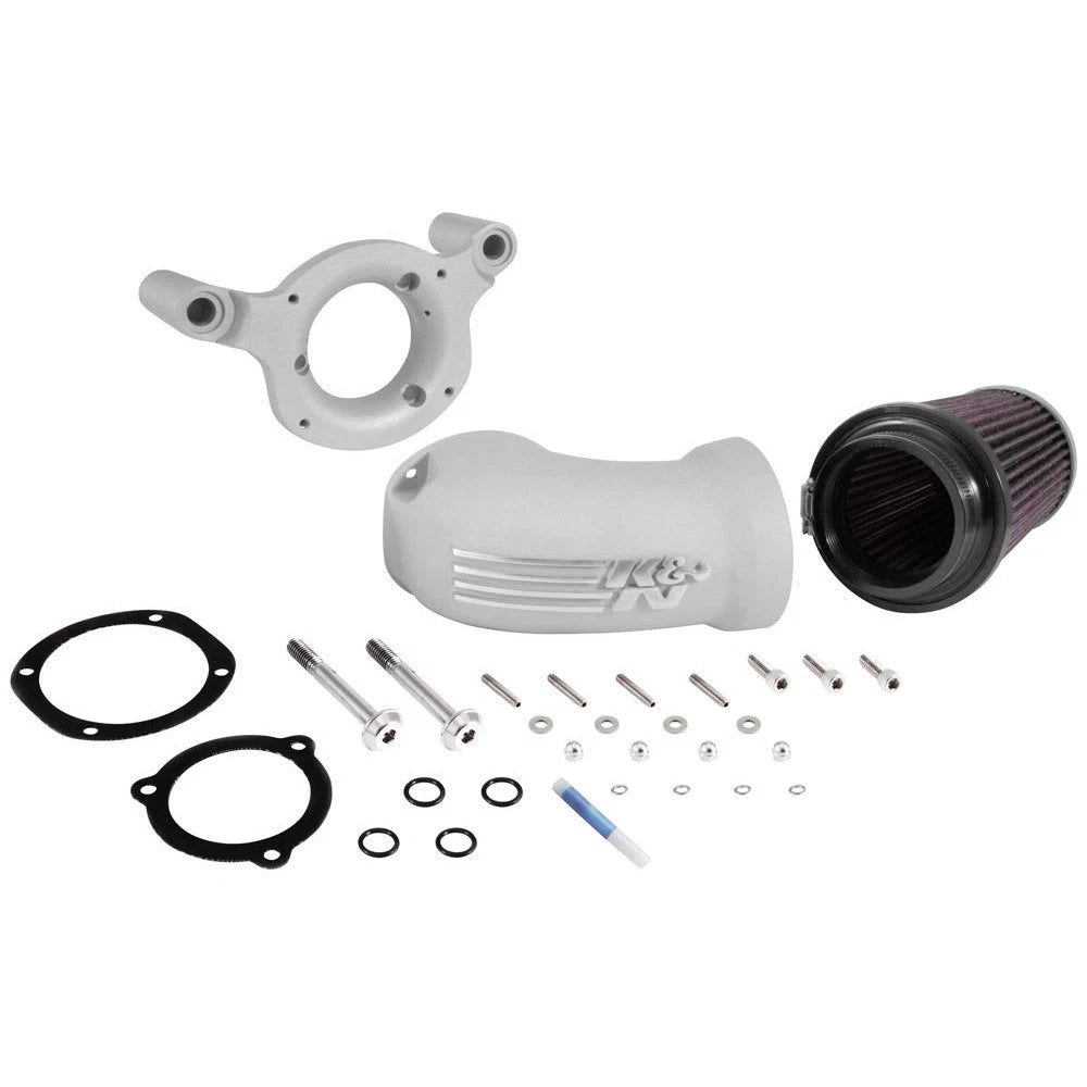 K&N 01-17 Harley-Davidson Softail / Dyna FI Performance Air Intake System Silver