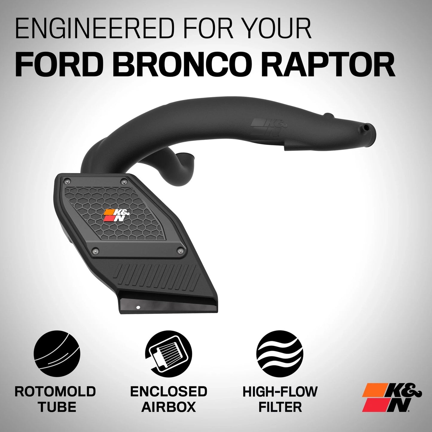 K&N 2023 Ford Bronco Raptor V6 3.0L F/I 63 Series AirCharger Performance Air Intake System