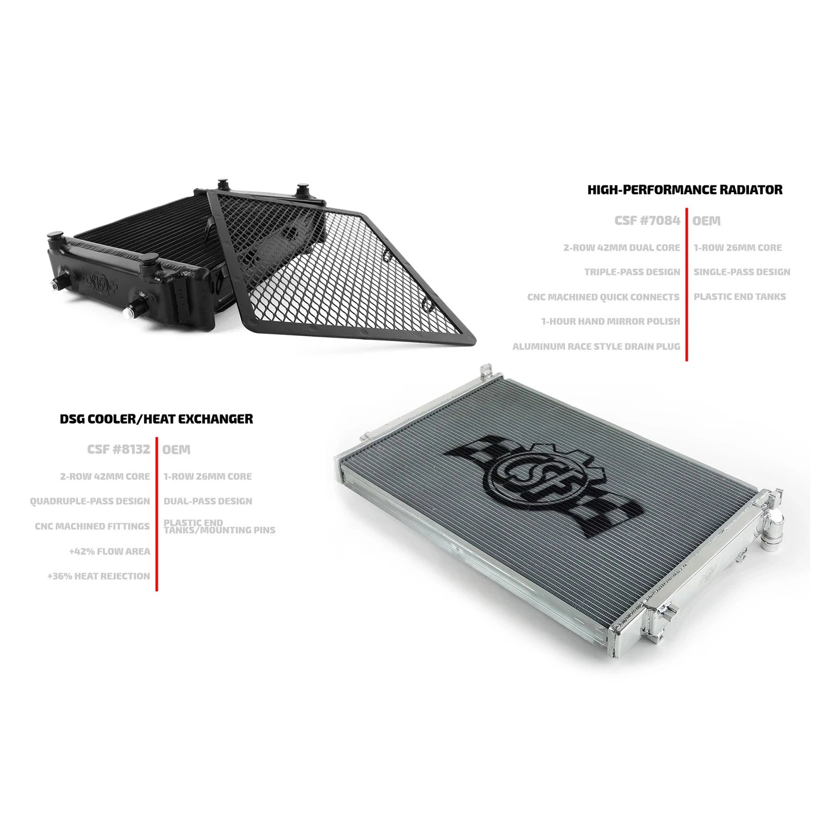 CSF 2015+ Volkswagen Golf/GTI (VAG MQB) Triple-Pass Radiator