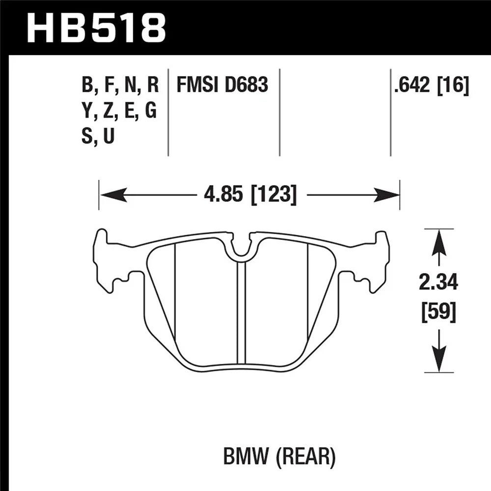 Hawk 01-06 BMW 330 / 97-01 740I / 96-01 750IL / 03-06 BMW M3 / 00-03 M5 / 00-06 X5 / 06-08 Z4 / 03-0