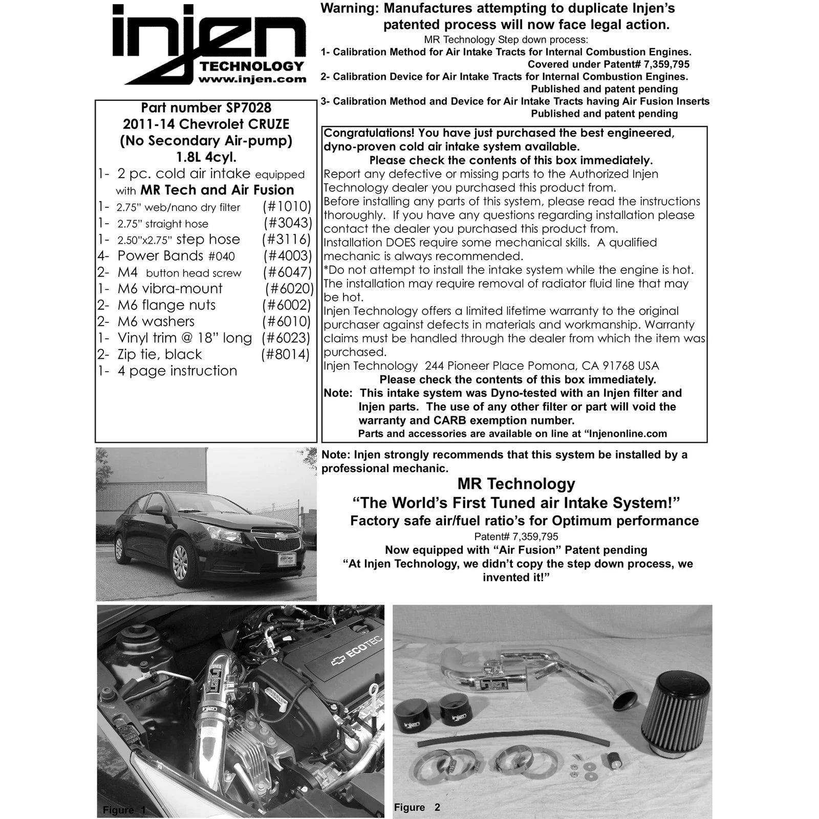 Injen 11-13 Chevrolet Cruze 1.8L 4cyl Polished Cold Air Intake
