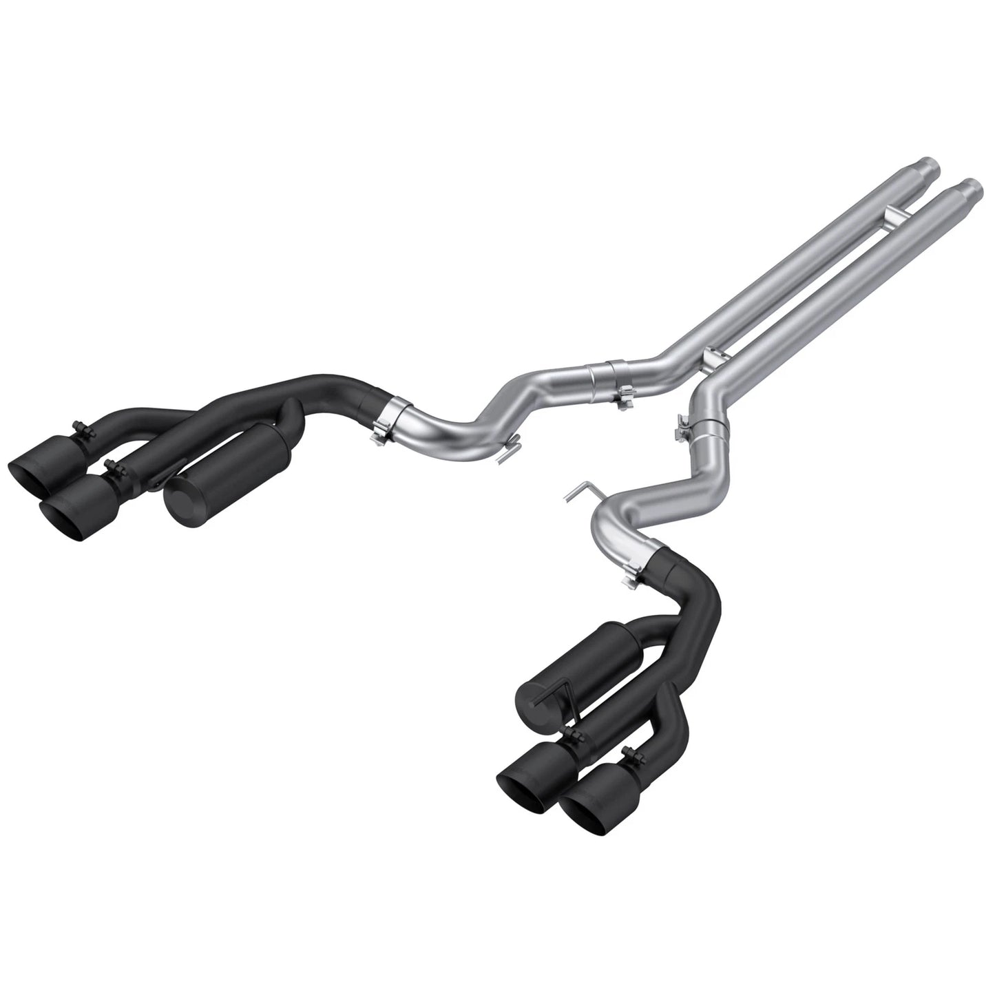 MBRP 18-19 Ford Mustang GT 5.0 3in Cat Back Quad Tip Race Version - Black