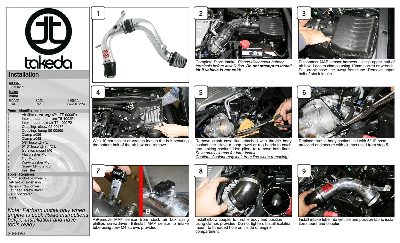 aFe Takeda Intakes Stage-2 PDS AIS PDS Acura TSX 09-11 L4-2.4L (pol)