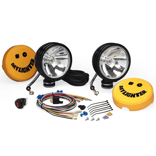 KC HiLiTES Daylighter 6in. Halogen Light 100w Spot Beam (Pair Pack System) - Black SS