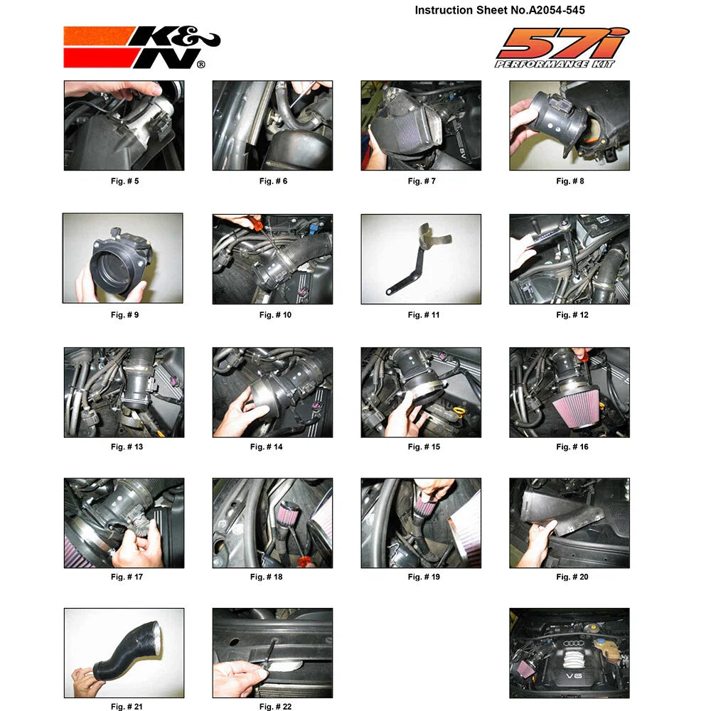 K&N Audi A4 2.8L V6 Performance Intake Kit