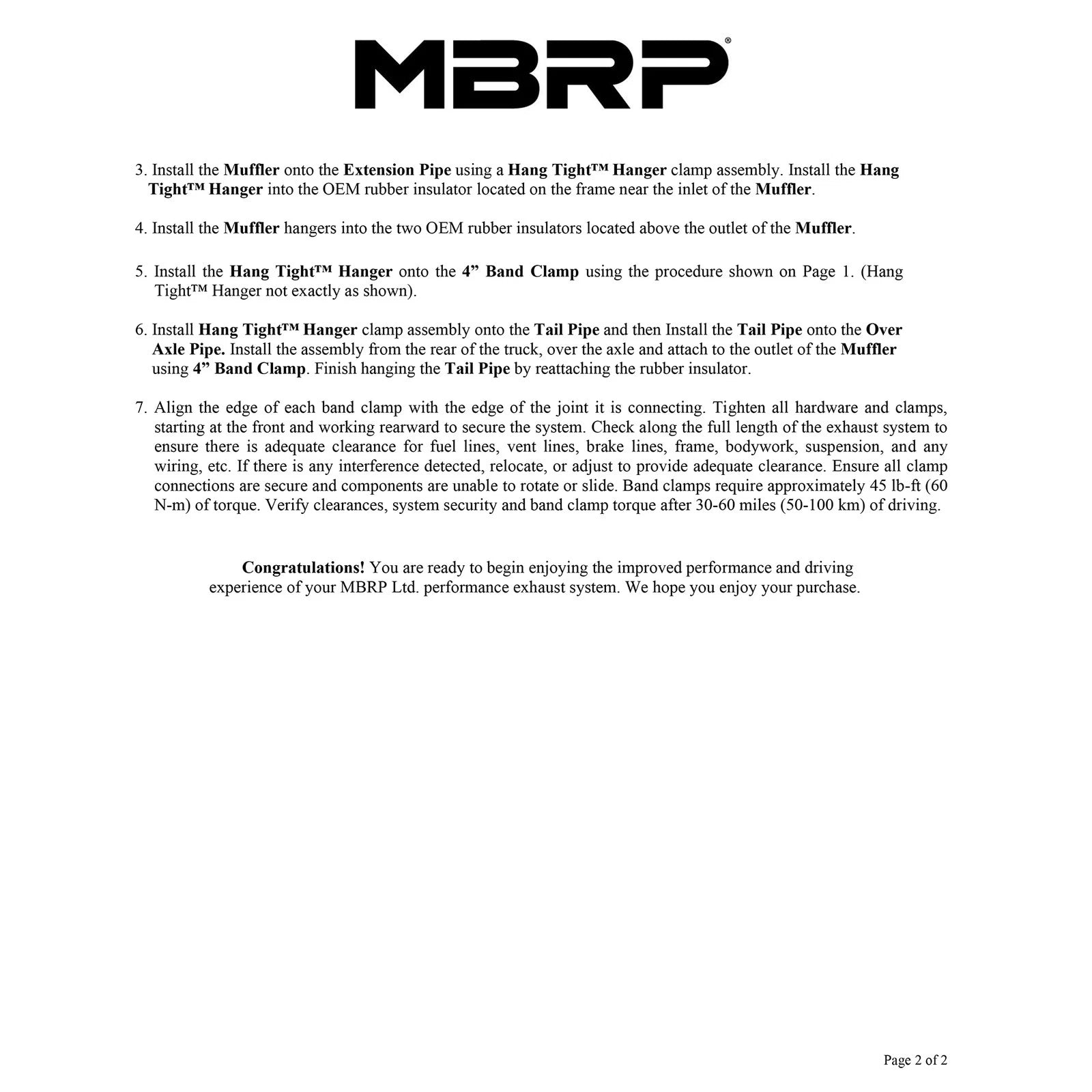 MBRP 2004.5-2007 Dodge 2500/3500 Cummins 600/610 Cat Back P Series Exhaust System