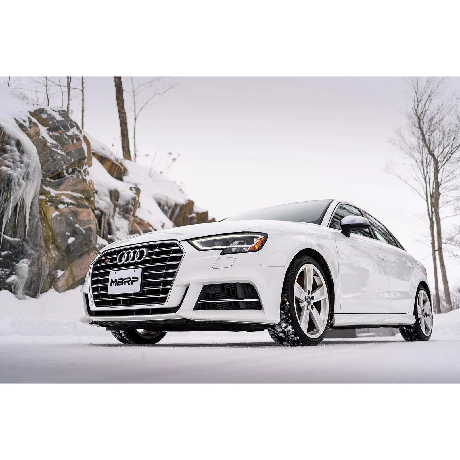 MBRP 15-18 Audi S3 SS 3in Quad Split Rear Exit w/ Carbon Fiber Tips - T304