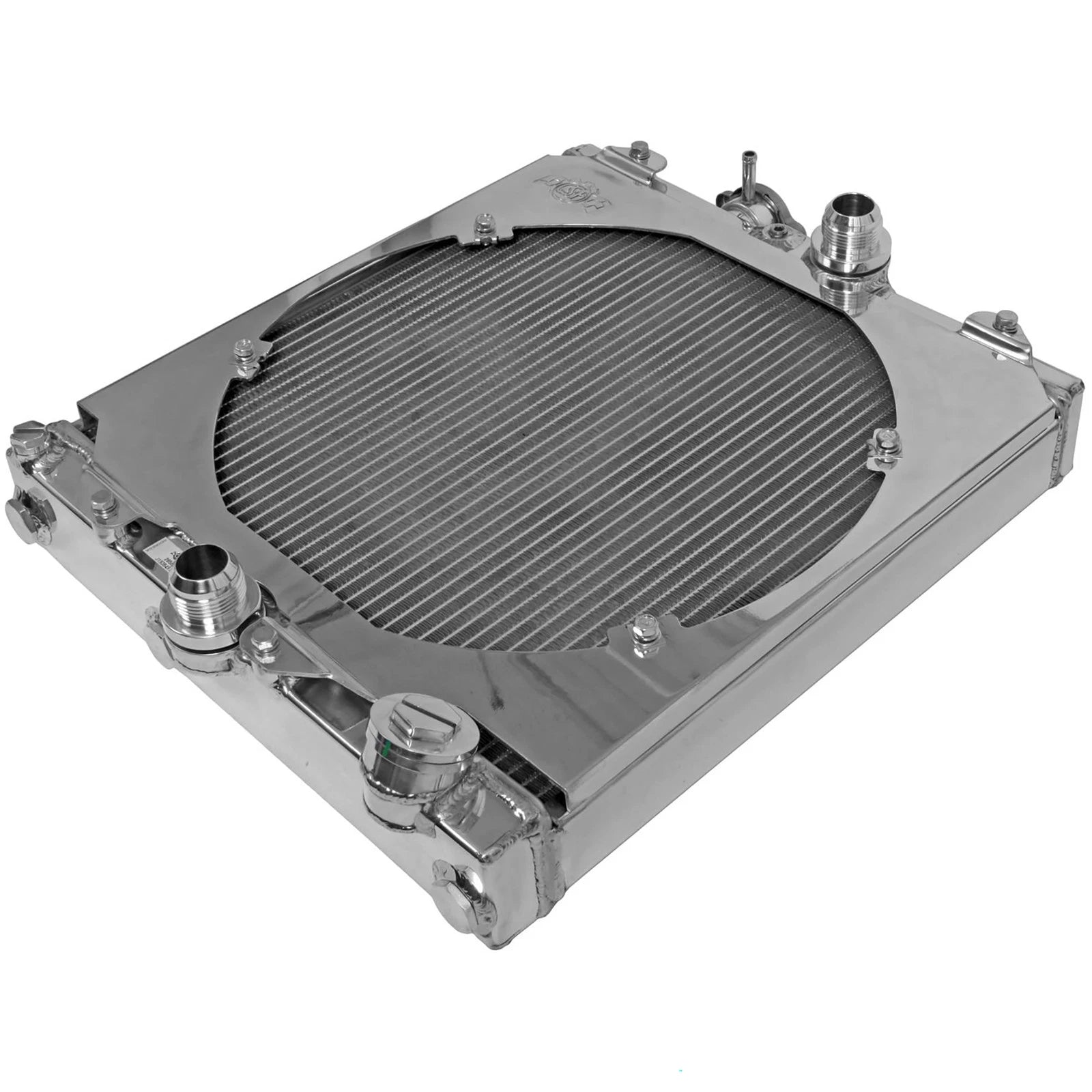CSF Universal Half Radiator w/-16AN & Slip-On Fittings/12in SPAL Fan & Shroud